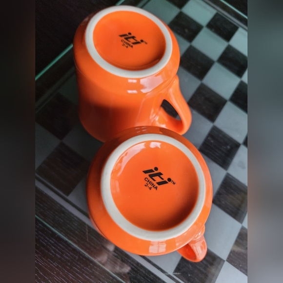 Orange Ceramic Coffee Mug Set Of 2 - Picture 9 of 9